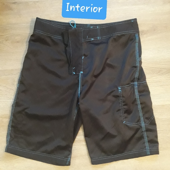 Hurley Men's One and Only 21" Board Shorts - Black / Cyan Swim Trunks - Picture 8 of 15